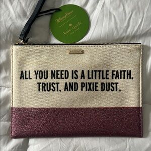 Kate Spade Cream and Glittery Purple Clutch